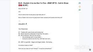 ELI5 - Explain it to me like I’m Five - #SBF #FTX - Call-In Show ️ #LIVE