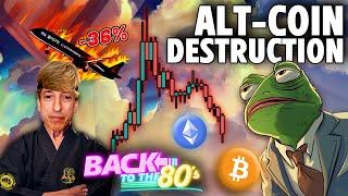 Bitcoin LIVE : BTC Selloff, Altcoins Nuked... 80's Stream
