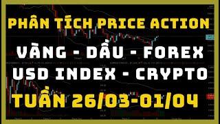 Phân Tích VÀNG - DẦU - FOREX - USD INDEX - CRYPTO Theo Price Action Tuần 26/03-01/04 | TraderViet